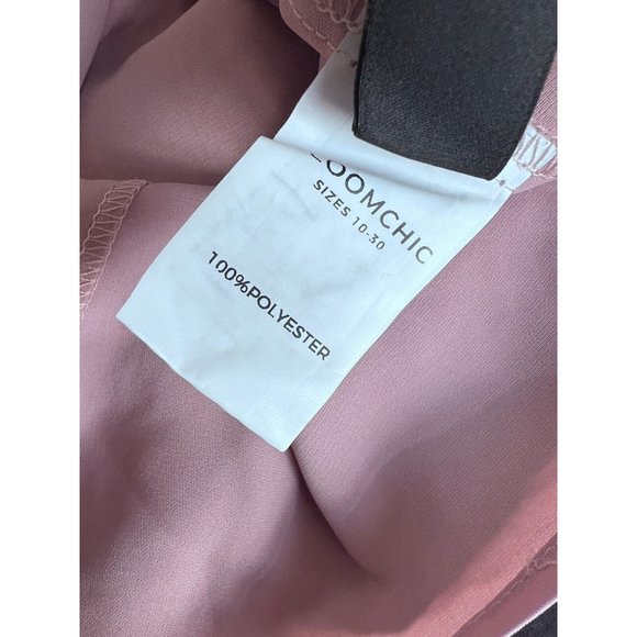 Bloomchic Womens Plus Sz 22-24 / 3X Top Pink Ruffle Sleeveless Lace Front Blouse - Picture 8 of 9